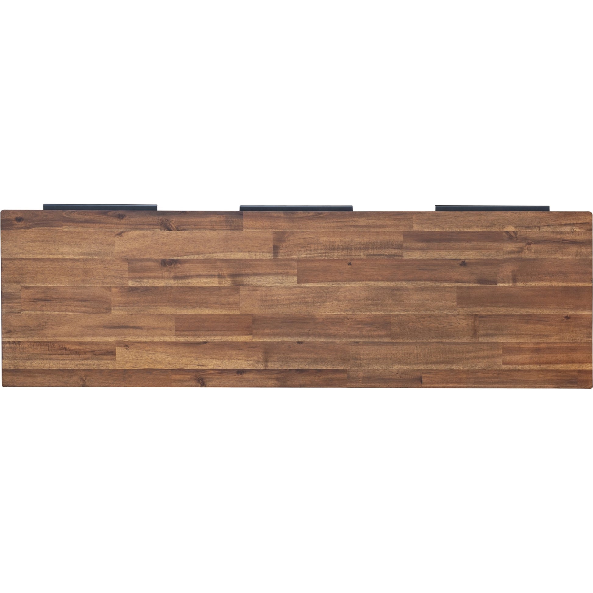 Remix Sideboard by LH Imports in brown and brown, black. Made from metal handle, solid acacia, mdf acacia veneer in a modern style.