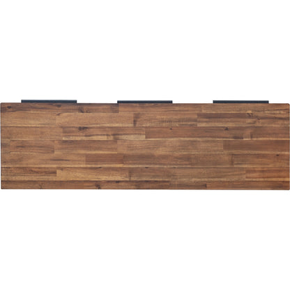 Remix Sideboard by LH Imports in brown and brown, black. Made from metal handle, solid acacia, mdf acacia veneer in a modern style.
