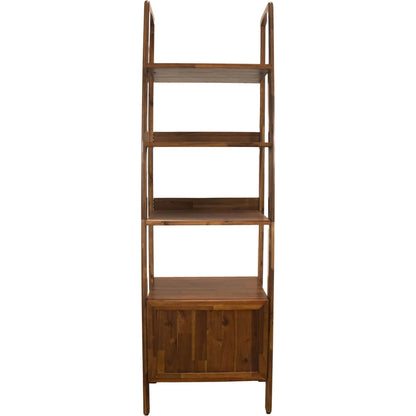 Remix 1-Door Bookcase by LH Imports in brown and estelle brown, polish. Made from solid acacia, mdf carb p2, acacia veneer, solid hardwood in a unique style.