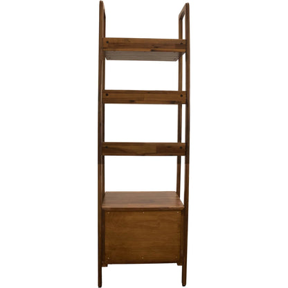 Remix 1-Door Bookcase by LH Imports in brown and estelle brown, polish. Made from solid acacia, mdf carb p2, acacia veneer, solid hardwood in a unique style.