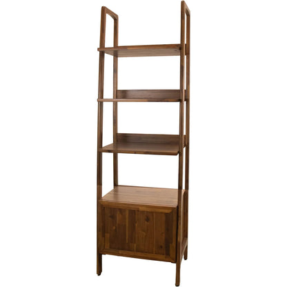 Remix 1-Door Bookcase by LH Imports in brown and estelle brown, polish. Made from solid acacia, mdf carb p2, acacia veneer, solid hardwood in a unique style.
