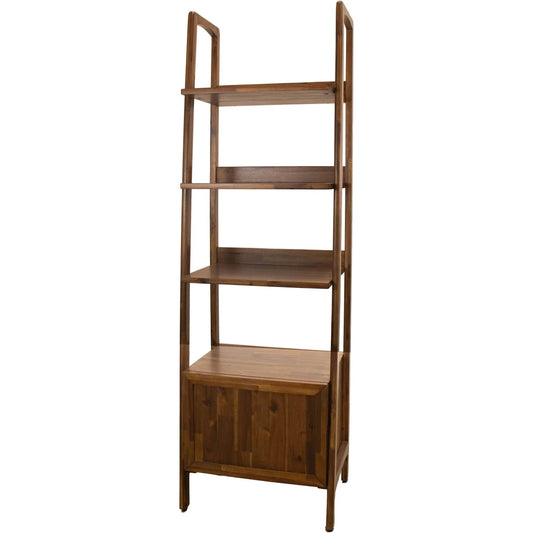 Remix 1-Door Bookcase by LH Imports in brown and estelle brown, polish. Made from solid acacia, mdf carb p2, acacia veneer, solid hardwood in a unique style.