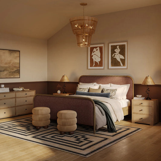 Laurentis Light Taupe Suede Wood 3-Drawer Nightstand by TOV Furniture in natural. Made from ash, ash veneer, mdf in a unique style.
