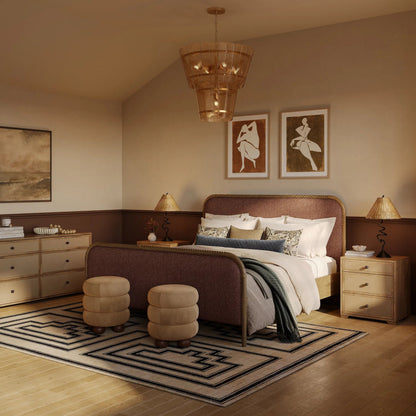 Laurentis Light Taupe Suede Wood 6-Drawer Dresser by TOV Furniture in natural. Made from ash, ash veneer, mdf in a unique style.