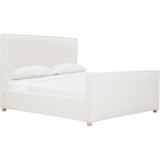 Bristol Park Contract-Grade Fabric Upholstered Bed by TOV Furniture in ivory. Made from ash wood, plywood, polyester in a unique style.