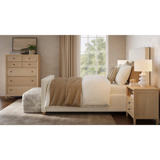 Bristol Park Whitewashed Oak Wood 7-Drawer Chest by TOV Furniture in natural. Made from mdf, oak veneer, rubberwood in a unique style.