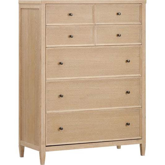 Bristol Park Whitewashed Oak Wood 7-Drawer Chest by TOV Furniture in natural. Made from mdf, oak veneer, rubberwood in a unique style.
