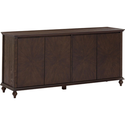Mila Dark Sideboard by TOV Furniture in brown. Made from ash veneer, mdf, rubberwood in a unique style.