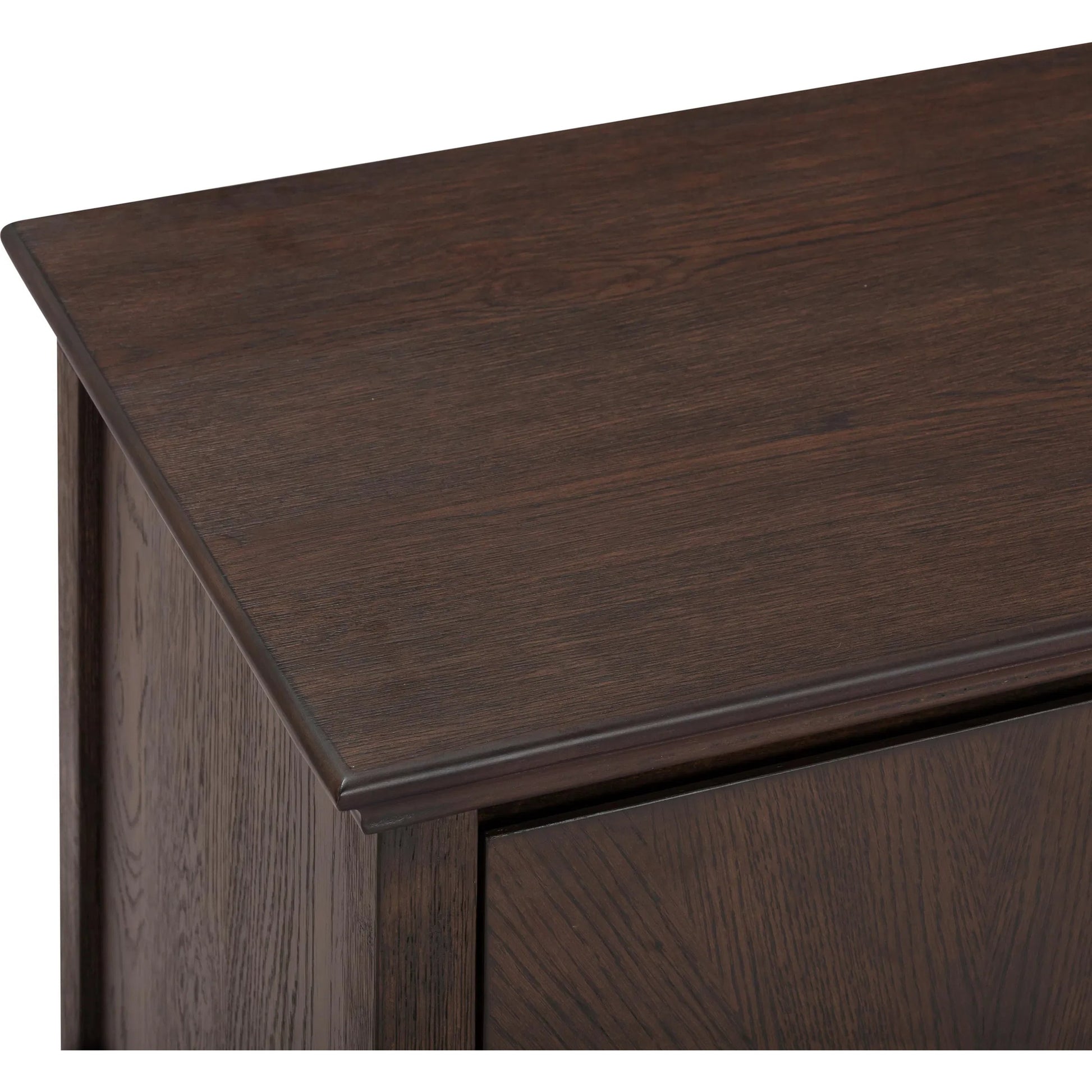 Mila Dark Sideboard by TOV Furniture in brown. Made from ash veneer, mdf, rubberwood in a unique style.