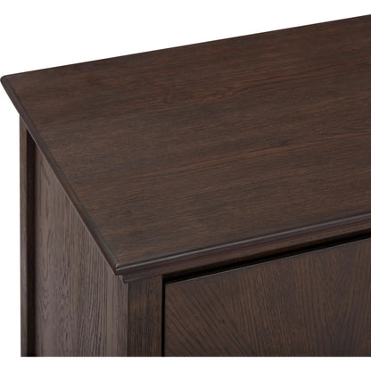 Mila Dark Sideboard by TOV Furniture in brown. Made from ash veneer, mdf, rubberwood in a unique style.