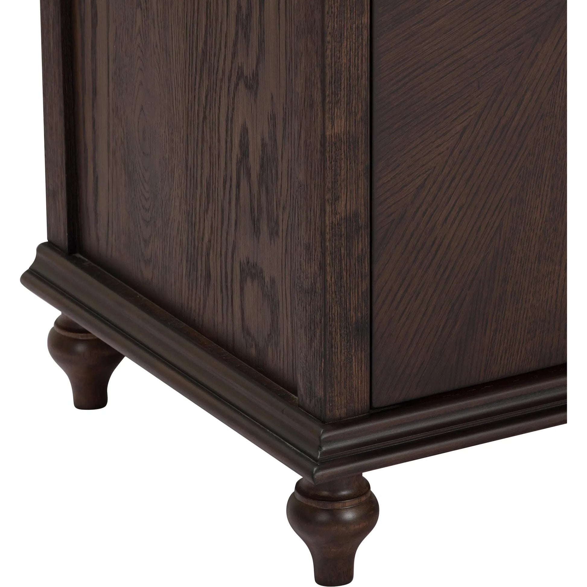 Mila Dark Sideboard by TOV Furniture in brown. Made from ash veneer, mdf, rubberwood in a unique style.