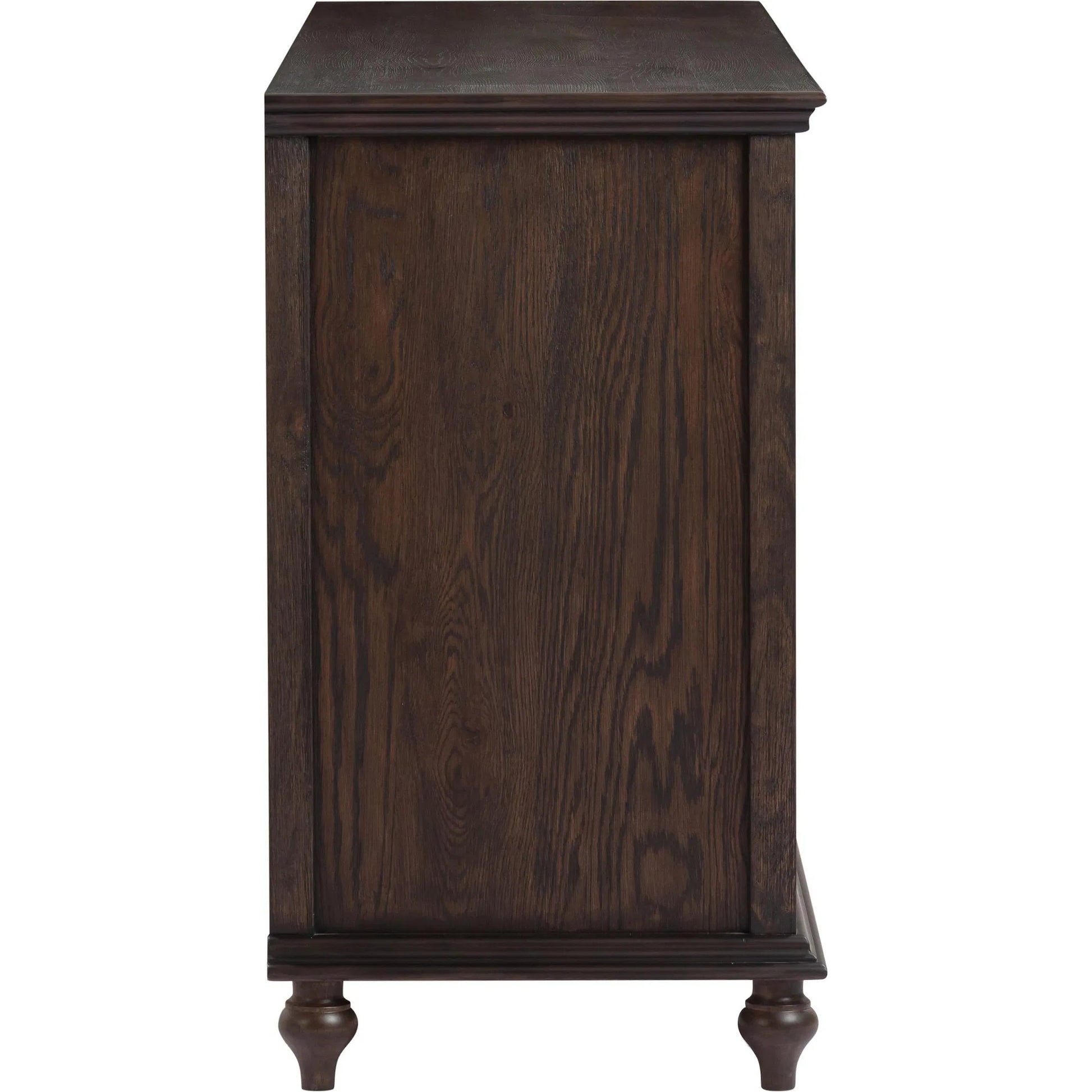Mila Dark Sideboard by TOV Furniture in brown. Made from ash veneer, mdf, rubberwood in a unique style.