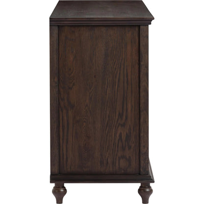 Mila Dark Sideboard by TOV Furniture in brown. Made from ash veneer, mdf, rubberwood in a unique style.