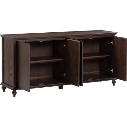 Mila Dark Sideboard by TOV Furniture in brown. Made from ash veneer, mdf, rubberwood in a unique style.
