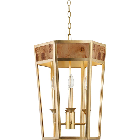 Ren 4-Light Hexagon Pendant by Worlds Away in gold. Made from metal in a modern style.