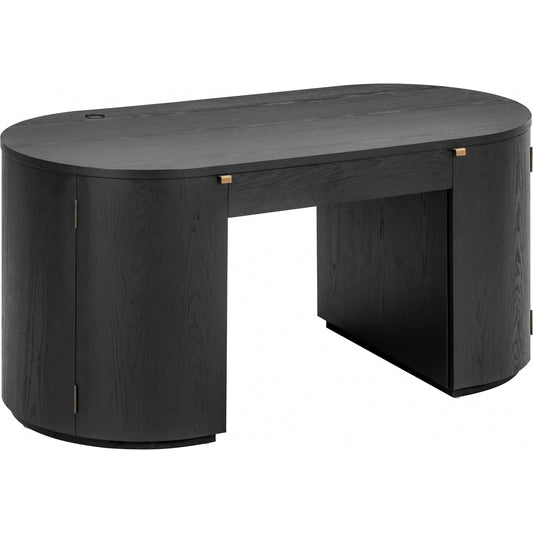Marlow Wood Executive Desk With Storage by TOV Furniture. Made from acacia, ash veneer, mdf, nickel in a unique style.
