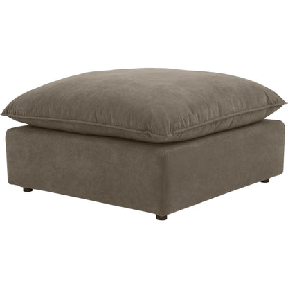 Cali Chocolate Performance Ottoman by TOV Furniture in brown. Made from velvet, wood in a unique style.