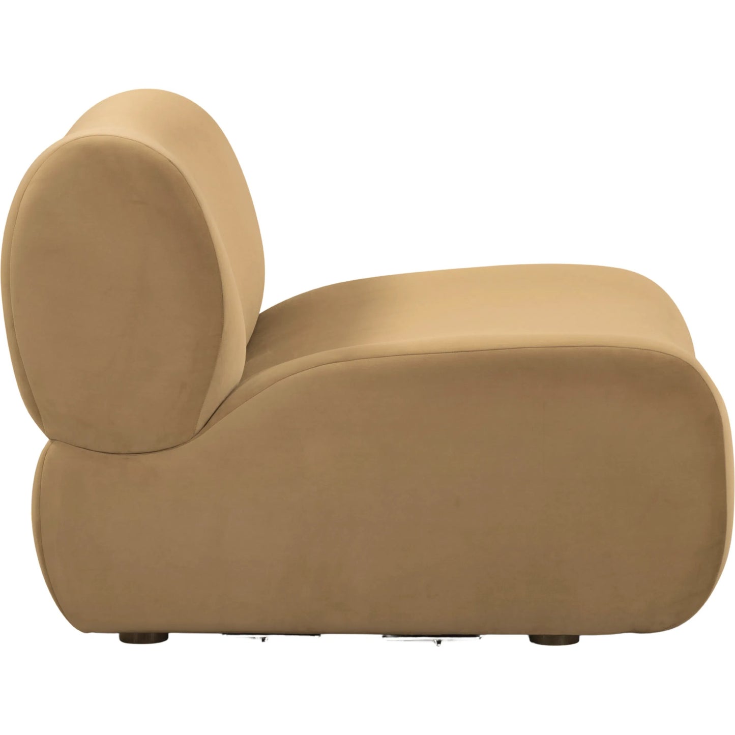 003 SI-2532723 | Additional Silo | Zenith Latte Performance Velvet Armless Chair by TOV Furniture in brown. Made from fabric, plywood, rubberwood in a unique style.