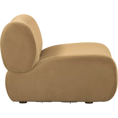 Zenith Latte Performance Velvet Armless Chair by TOV Furniture in brown. Made from fabric, plywood, rubberwood in a unique style.