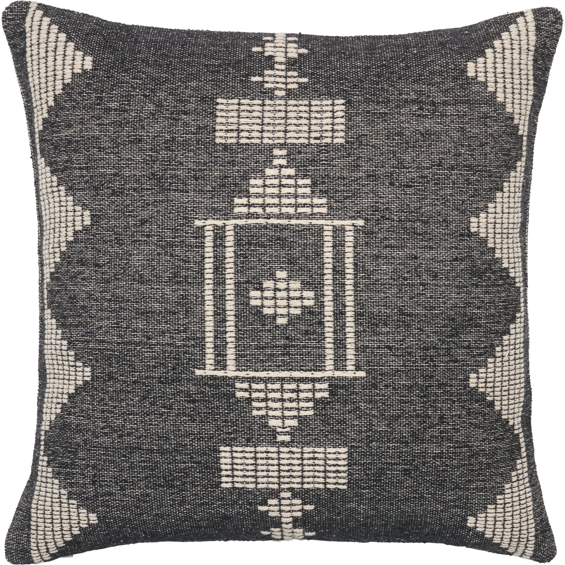 Renata REN02 Pillow by Jaipur Living in black, cream. Made from 100% cotton in a traditional style.