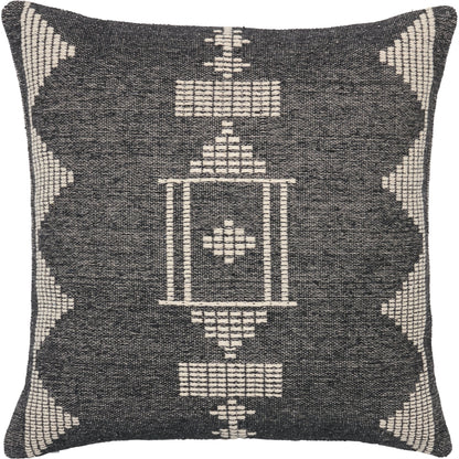 Renata REN02 Pillow by Jaipur Living in black, cream. Made from 100% cotton in a traditional style.