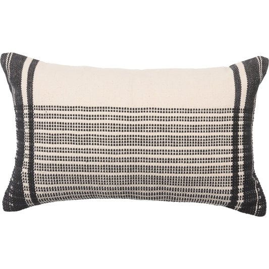 001 SI-2062254,SI-2062255 | Primary Silo | Renata REN03 Pillow by Jaipur Living in cream, black. Made from 100% cotton in a modern style.