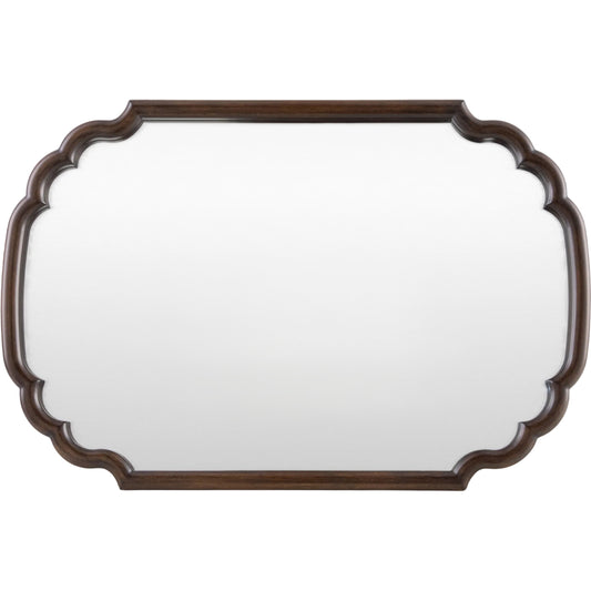 Renee Accent Mirror by Livabliss in brown and antiqued. Made from manufactured wood in a unique style.