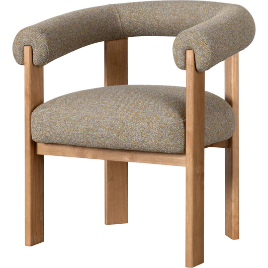 Reno Dining Chair by Surya in brown, gray. Made from polyester, rubber wood, foam, memory foam in a transitional style.