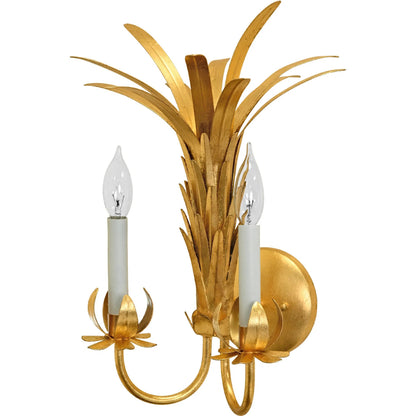 Reseda Palm Spray Two Arm Tole Wall Sconce by Worlds Away. Made from unique in a modern style.