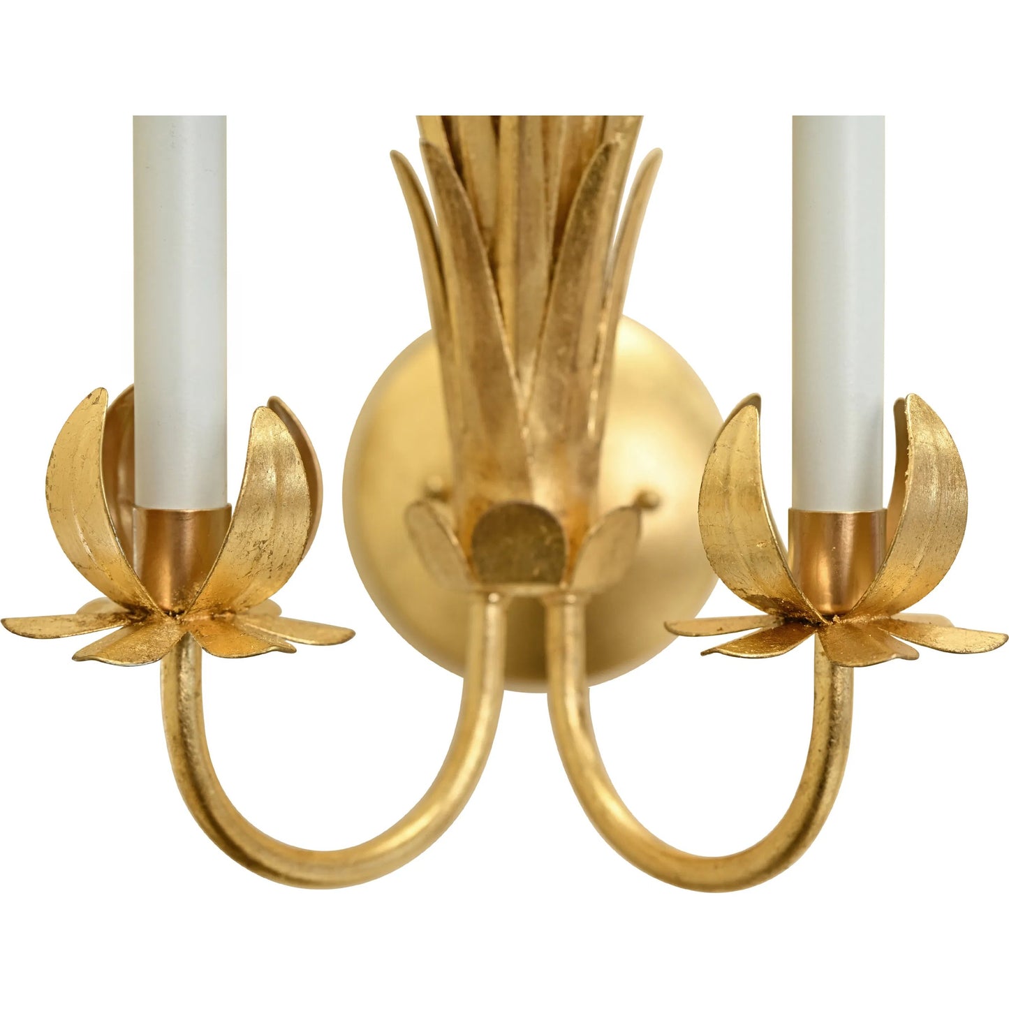 010 SI-2538681 | Closeup | Reseda Palm Spray Two Arm Tole Wall Sconce by Worlds Away. Made from unique in a modern style.