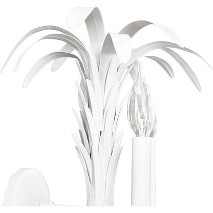 Reseda Palm Spray Two Arm Tole Wall Sconce by Worlds Away in white. Made from unique in a unique style.