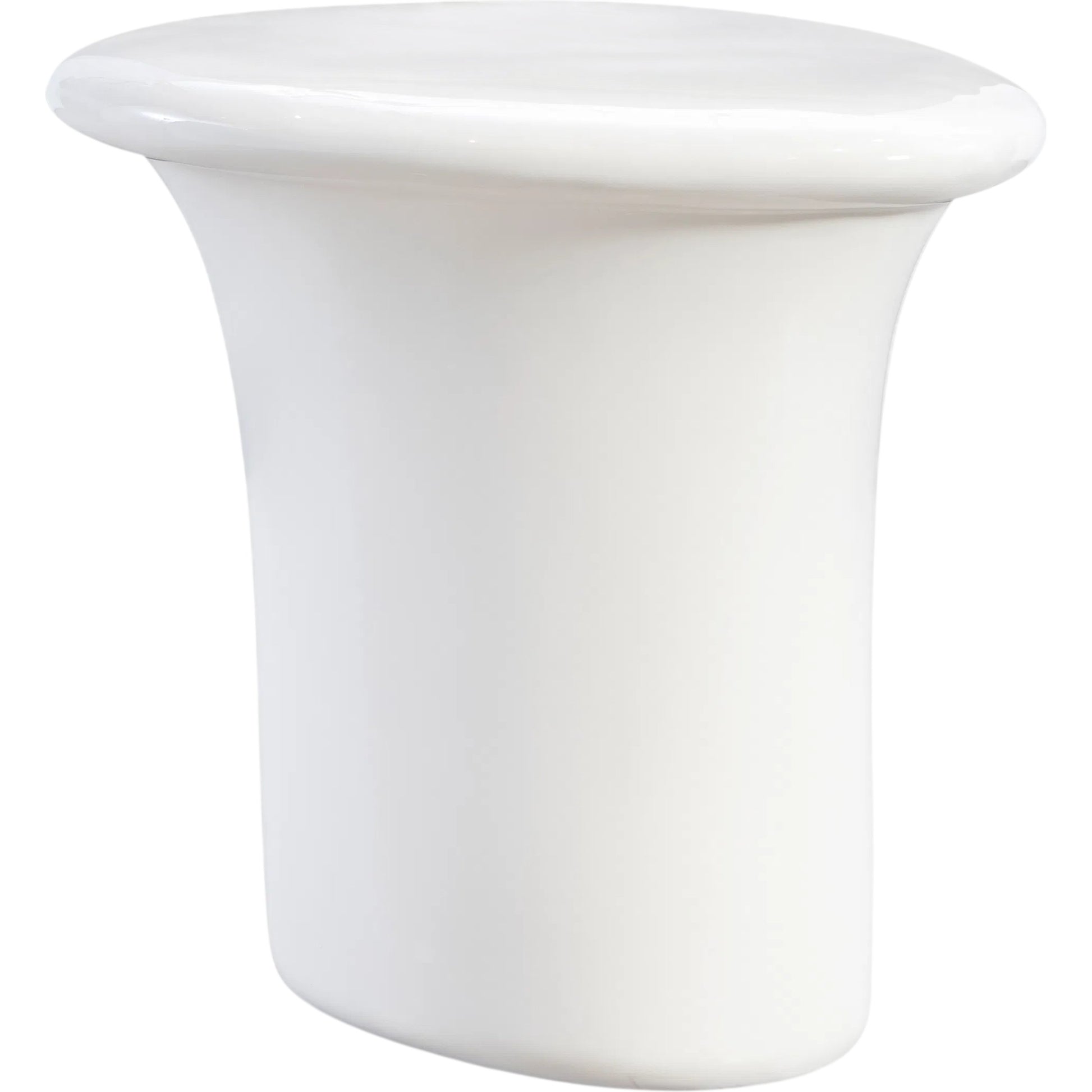 Poca Side Table by Bernhardt in white, cream. Made from concrete in a unique style.