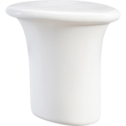 Poca Side Table by Bernhardt in white, cream. Made from concrete in a unique style.