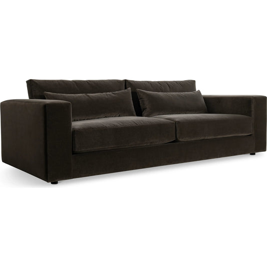 Felix Fabric Sofa by Bernhardt in dark olive. Made from spring inner core, polyfoam, polyester fibers, waterfowl feathers, waterfowl down in a eclectic & global style.