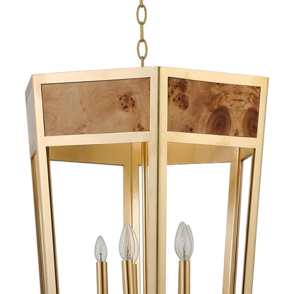 Reynolds 5-Light Hexagon Pendant by Worlds Away in gold. Made from unique in a modern style.
