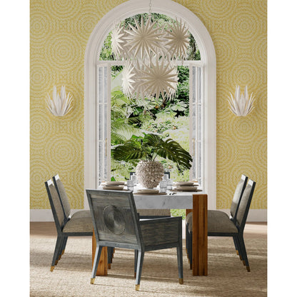 Santos Side Chair by Currey and Company. Made from mahogany, rattan, brass in a modern style.