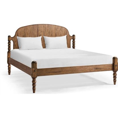 Tamarisk Poster Bed by Jonathan Charles in medium spain walnut. Made from main acacia in a unique style.