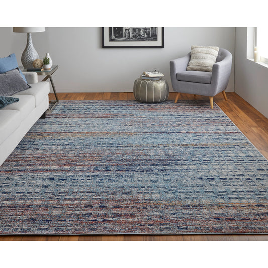 Edgemont Rug - 39IUF by Feizy in blue, ivory, orange. Made from polypropylene, polyester in a unique style.