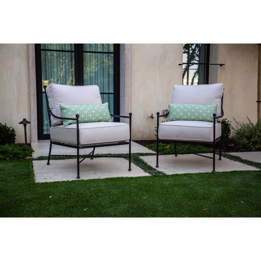 Provence Outdoor Club Chair by Sunset West in pewter. Made from wrought iron in a modern style.