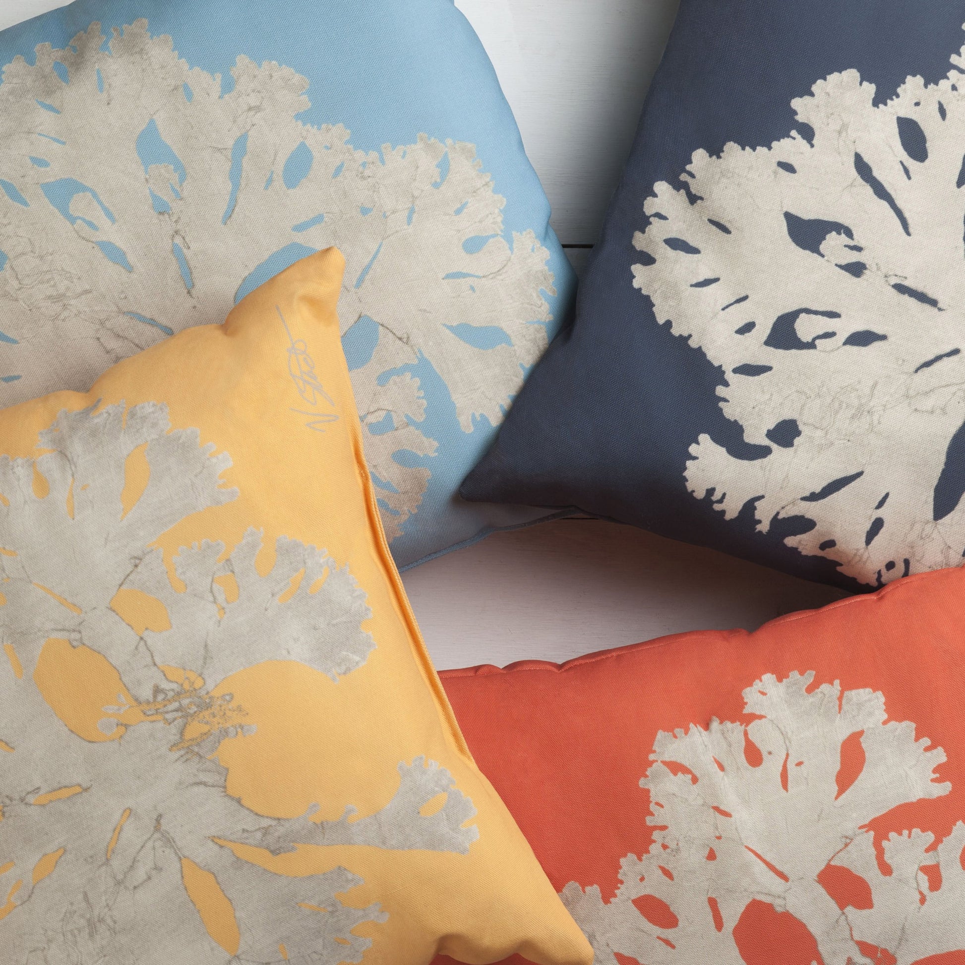 Rain Pillow - 28686 by Livabliss. Made from front: 100% polyester, back: 100% polyester in a coastal style.