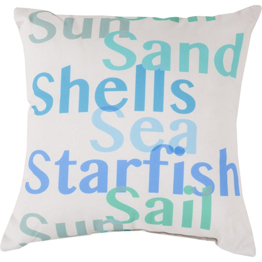Rain Pillow - 28921 by Livabliss. Made from front: 100% polyester, back: 100% polyester in a coastal style.