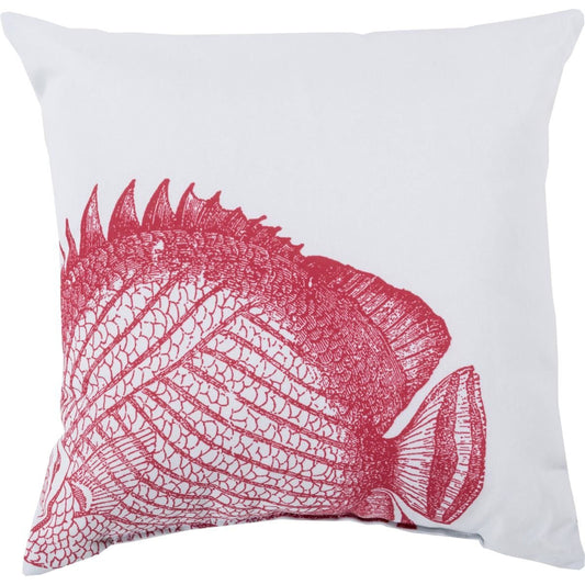 Rain Pillow - 29557 by Livabliss in sky blue, poppy. Made from front: 100% polyester, back: 100% polyester in a coastal style.