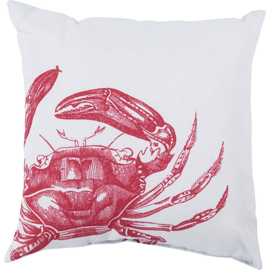 Rain Pillow - 26674 by Livabliss in sky blue, poppy. Made from front: 100% polyester, back: 100% polyester in a coastal style.