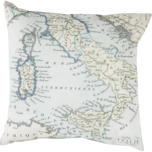 Rain Pillow - 20112 by Livabliss in sea foam, beige, sky blue, mint, charcoal, gray. Made from front: 100% polyester, back: 100% polyester in a coastal style.