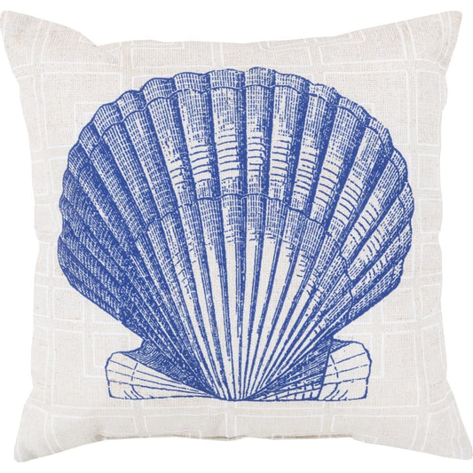 Rain Pillow - 14081 by Livabliss in cobalt, beige, ivory. Made from front: 100% polyester, back: 100% polyester in a coastal style.