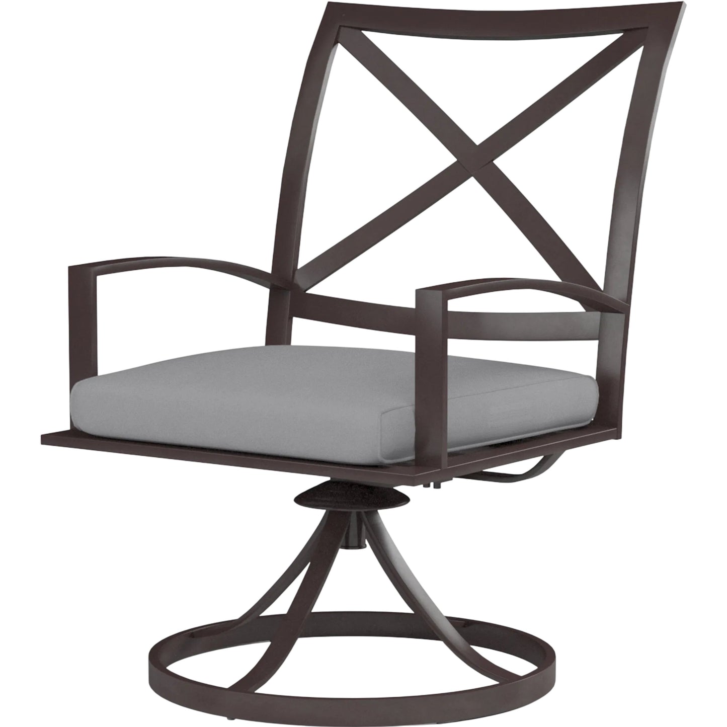 004 SI-2513913 | Primary Silo | La Jolla Outdoor Swivel Dining Chair by Sunset West in browns. Made from aluminum in a modern style.
