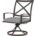 La Jolla Outdoor Swivel Dining Chair by Sunset West in browns. Made from aluminum in a modern style.
