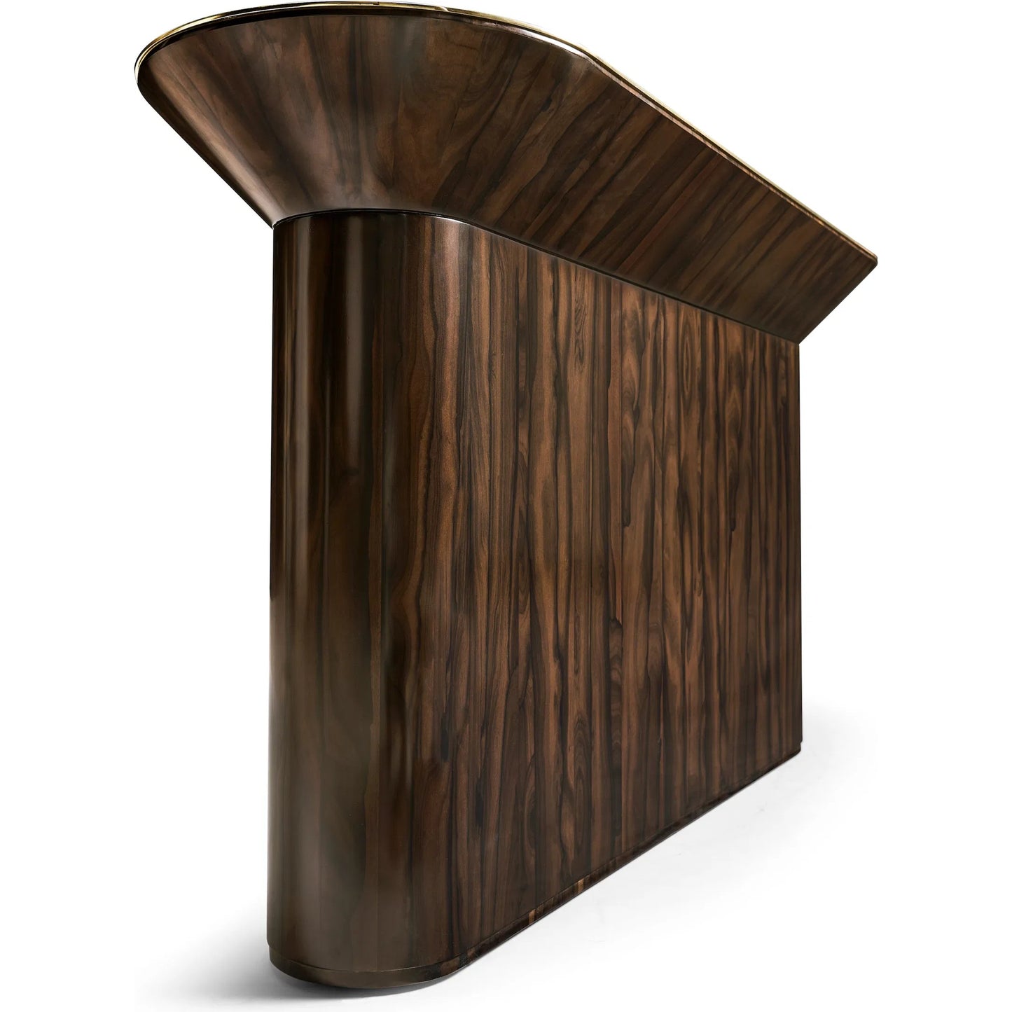 004 SI-2462657 | Additional Silo | Verdure Console Table by Jonathan Charles in jade green straw. Made from ziricote veneer flat cut in a eclectic & global style.