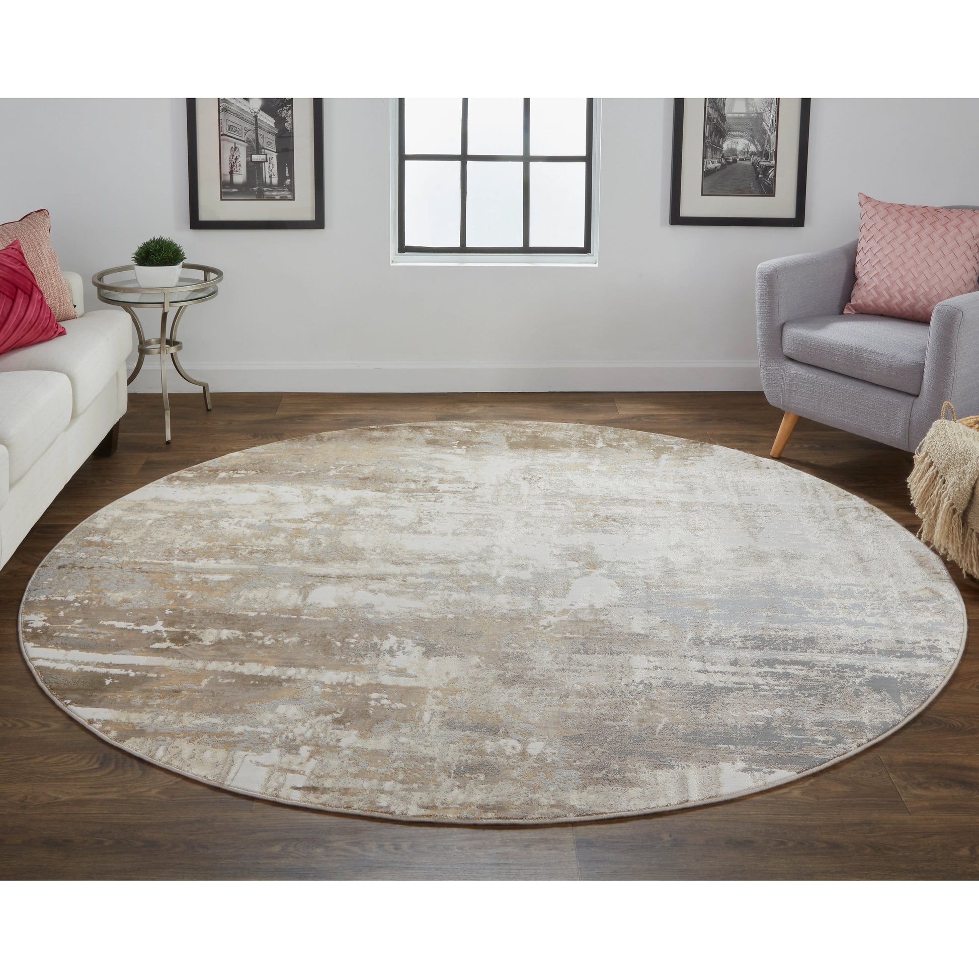 Parker Transitional Rug - 3709F by Feizy in tan, ivory, gray. Made from viscose, polyester in a unique style.