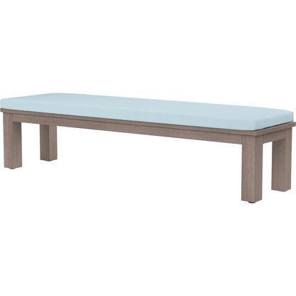 Laguna Outdoor Dining Bench by Sunset West in browns. Made from aluminum in a modern style.
